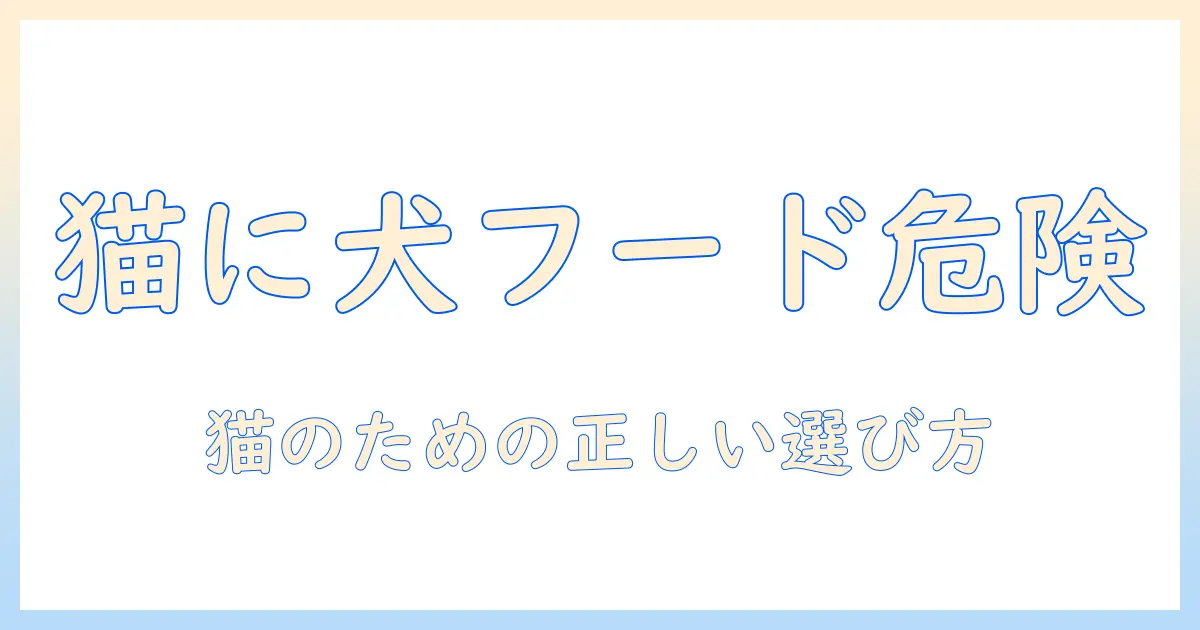 ドッグフードは猫に危険?猫の健康を守るための正しい選び方と注意点