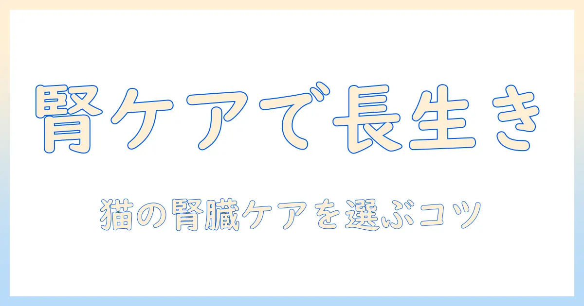 ペットラインのキャットフードでキドニーケアを実現する方法|猫の腎臓ケアに適した選び方とポイント