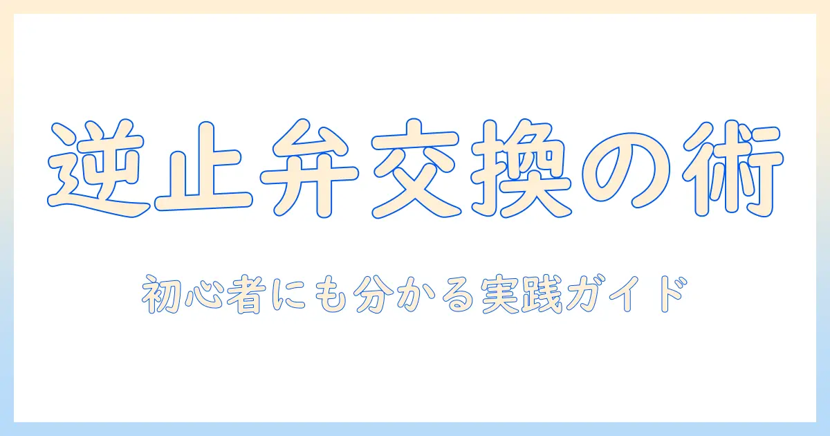 洗濯機の逆止弁を交換する手順と注意点｜初心者でも分かる交換ガイド
