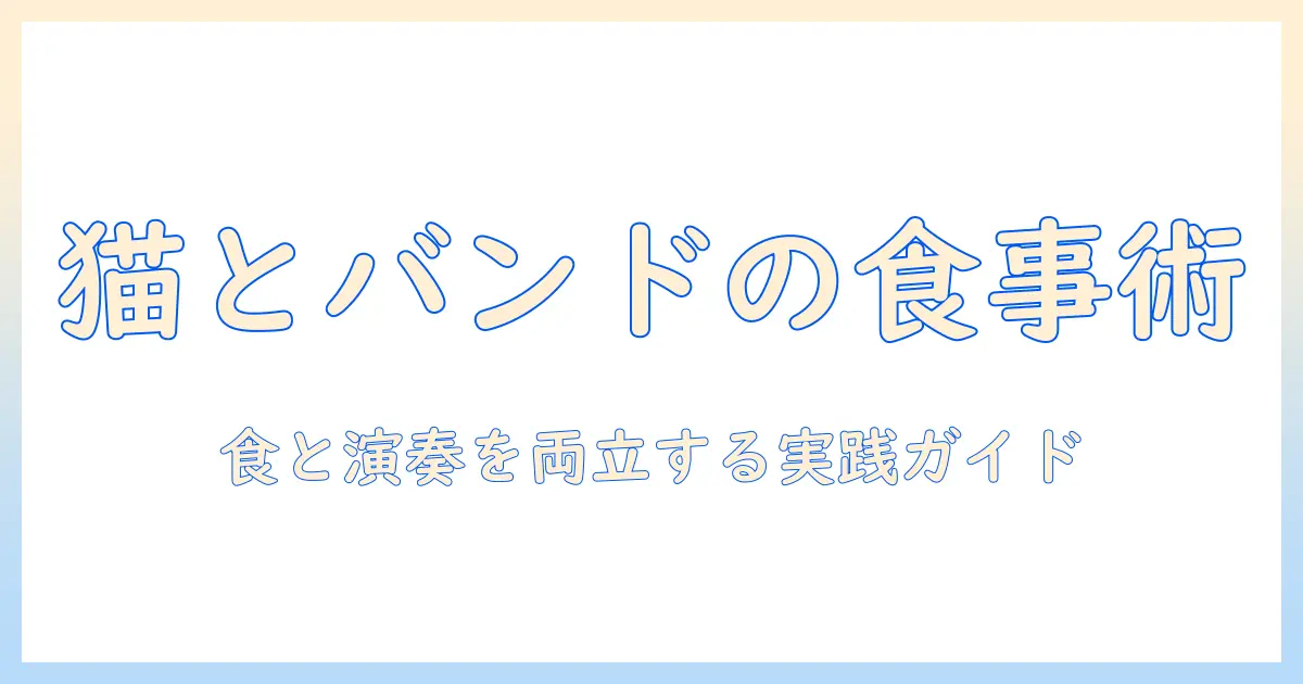 キャットフードの選び方とバンド活動を両立するための実用ガイド