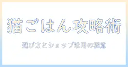 キャットフードの選び方とペットの健康を守るショップ活用術
