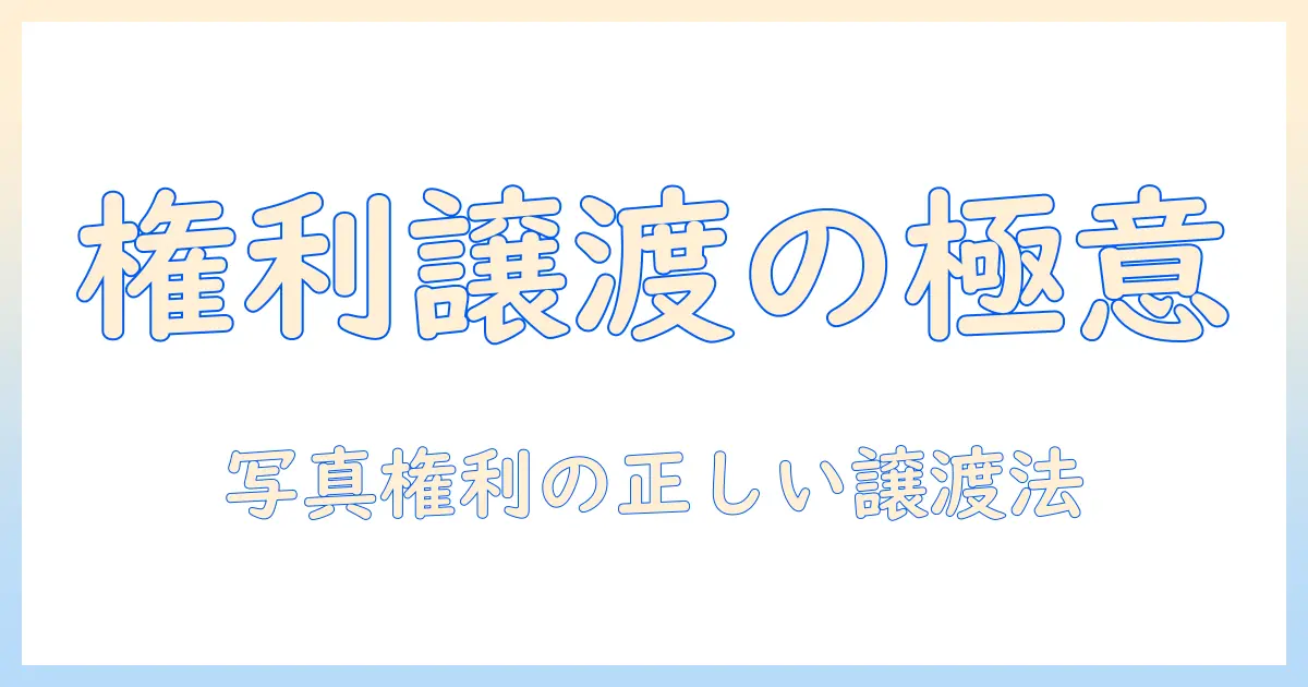 写真 著作権 譲渡 契約書とは？ 写真の権利を正しく譲渡するための基礎と雛形ガイド