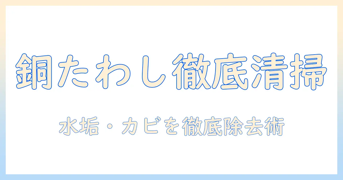 銅たわしで加湿器を徹底清掃!水垢・カビ対策と安全な使い方ガイド