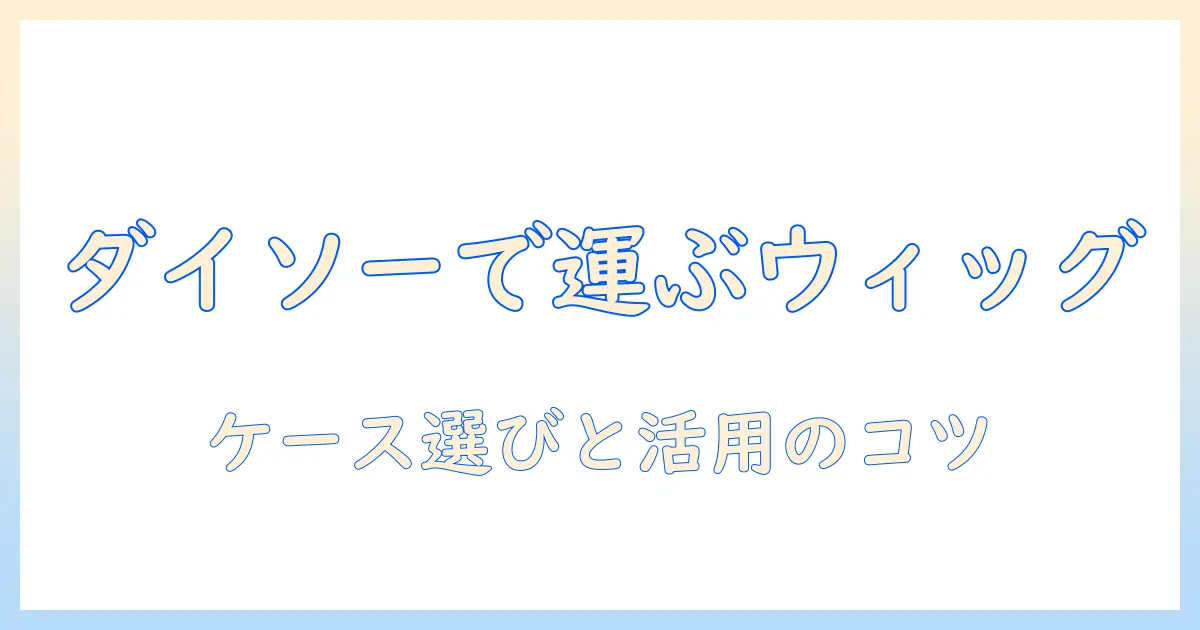 ダイソーで揃えるウィッグの持ち運びケース徹底ガイド