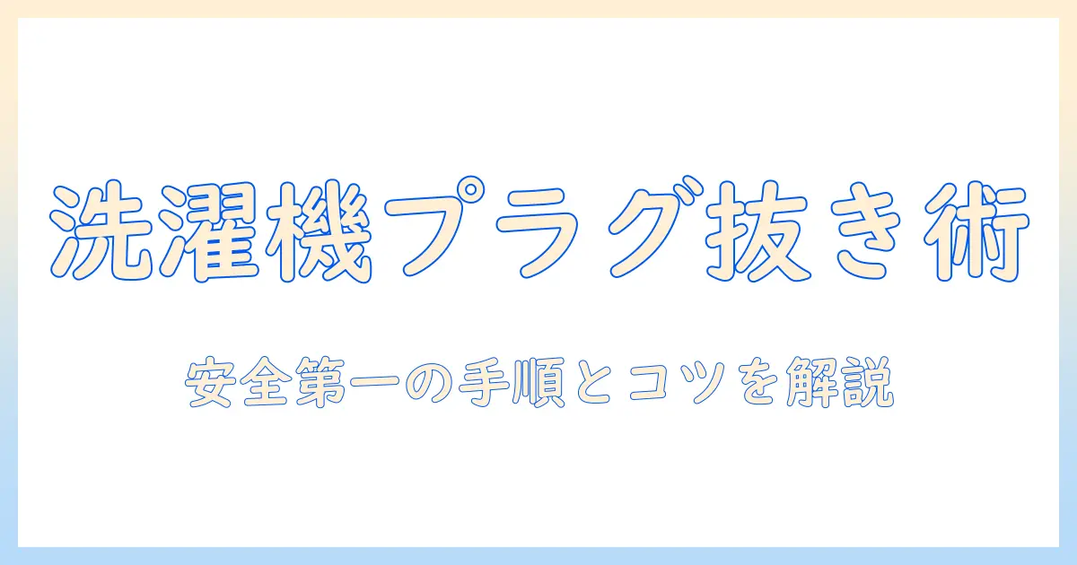 洗濯機のプラグを抜くときの基本と注意点