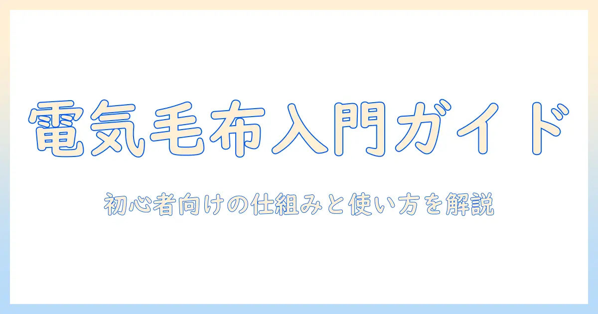 電気毛布とは何か？初心者のための仕組みと使い方をわかりやすく解説