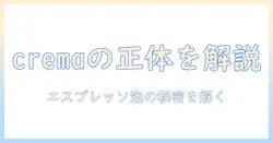 コーヒーの上の泡の名前を解説：エスプレッソの crema とは何か