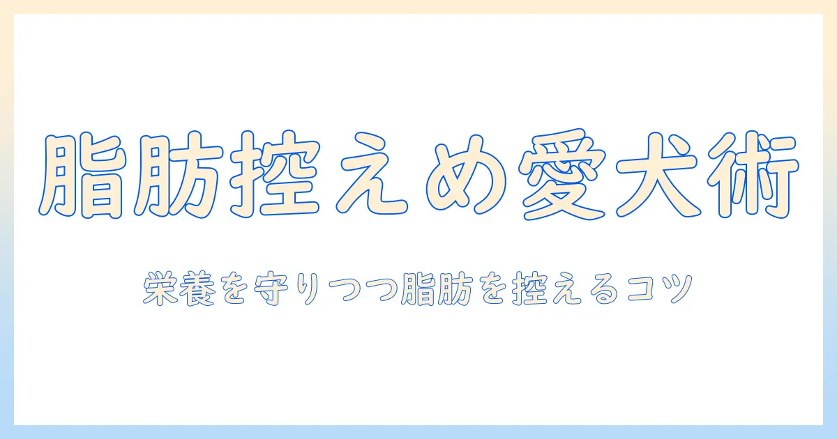 油分の少ないドッグフードの選び方：愛犬の健康を守るためのポイント