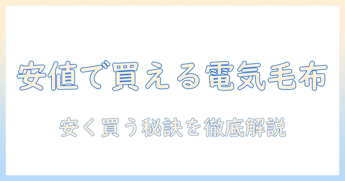 電気毛布の安い所を徹底比較！賢く安く買える店舗と選び方