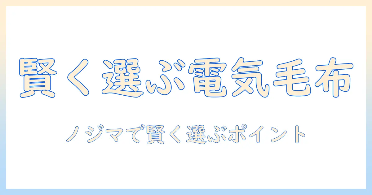 ノジマで賢く選ぶ電気毛布の選び方とおすすめ製品ガイド