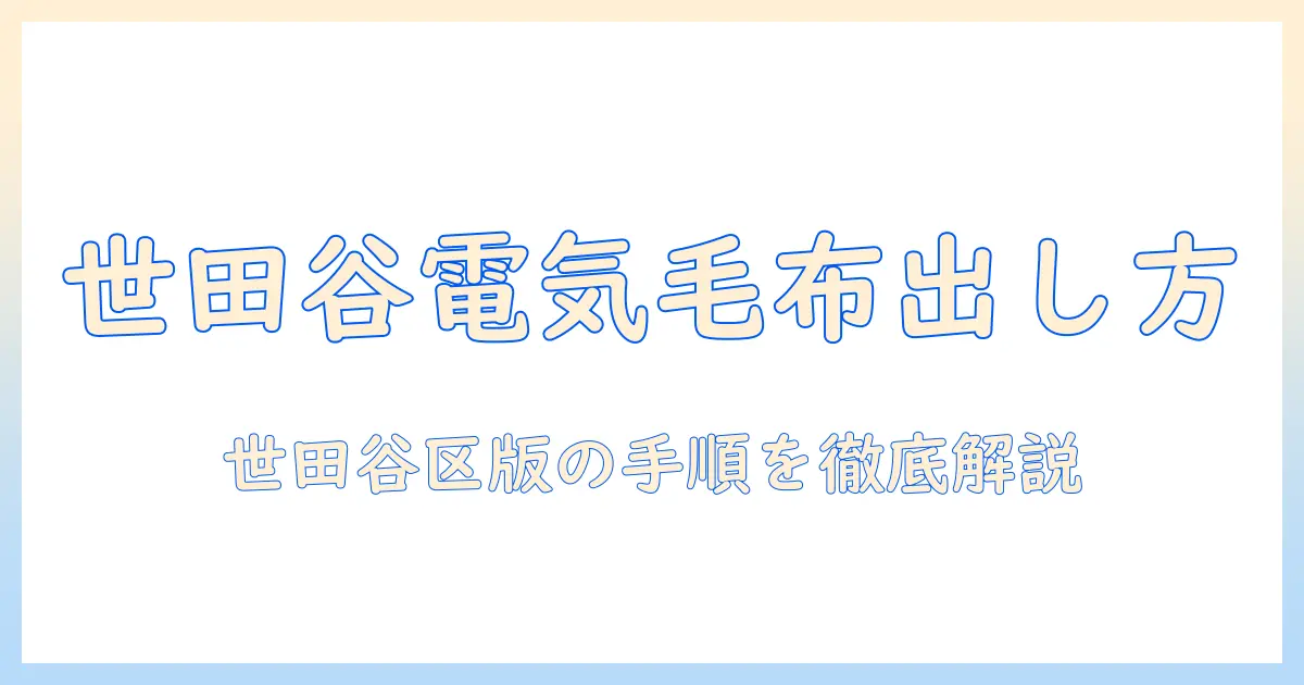 世田谷区で電気毛布を粗大ゴミとして出す方法と注意点