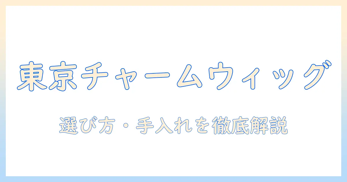 東京チャームワインディングウィッグとは？特徴と選び方・使い方・ケア方法を徹底解説