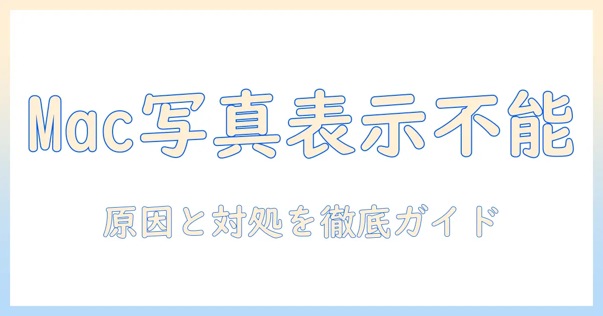 mac 写真 アイコン 表示されない：原因と対処法を解説