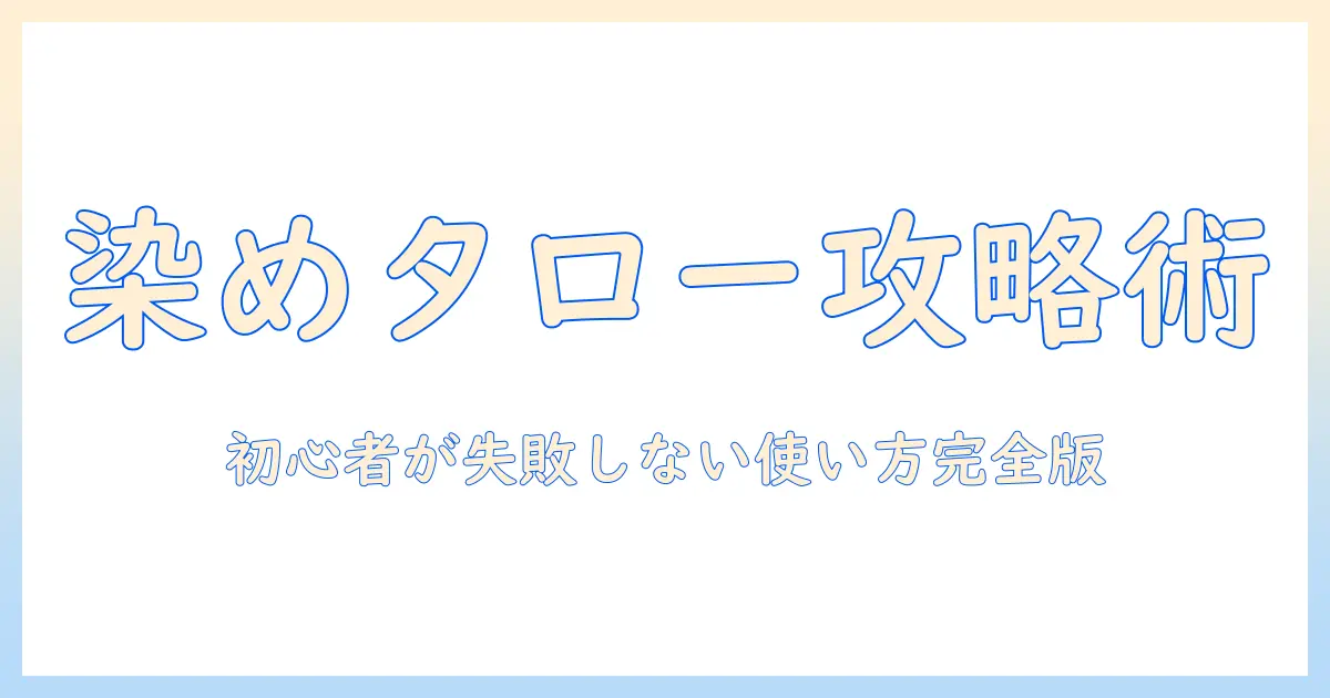 ウィッグの使い方を染めタローで解説：初心者向け完全ガイド