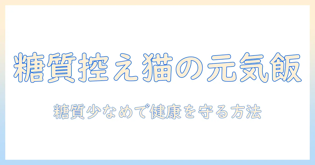 キャットフードの糖質少ない選び方と猫の健康を守るポイント