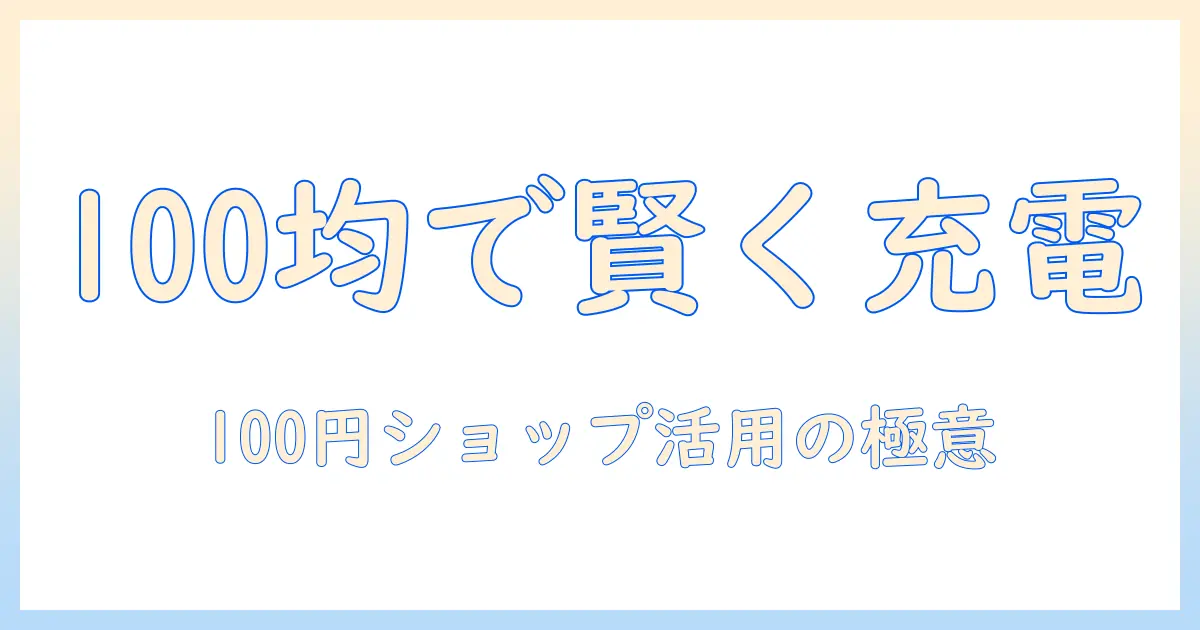 掃除機の充電器を100均で探す時のコツ—100円ショップを活用して賢く選ぶ方法