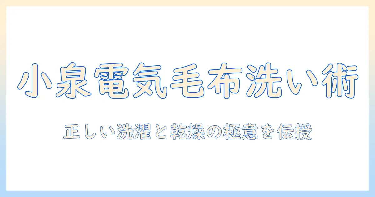 小泉の電気毛布の洗い方を徹底解説｜正しい洗濯方法と乾燥のコツ