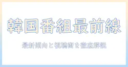 韓国のテレビ人気番組を徹底分析：最新傾向と視聴のコツ