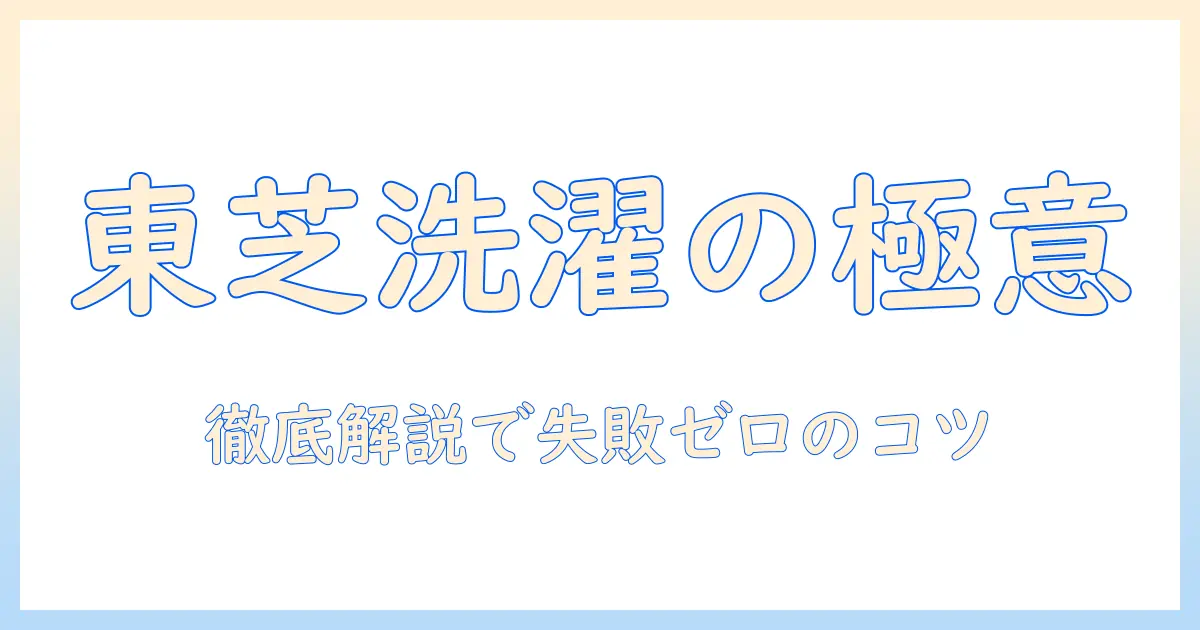 東芝の洗濯機でおしゃれ着コースと手洗いを徹底解説：使い方と選び方のポイント