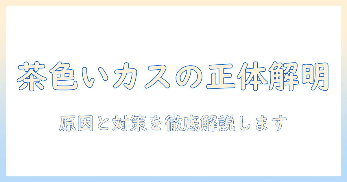 洗濯機の茶色いカスはどこから生じるのか？原因と対策を徹底解説
