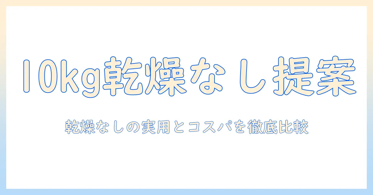洗濯機を選ぶなら10キロで乾燥機能なしモデルが本当に適しているか?メリット・デメリットと賢い購入術