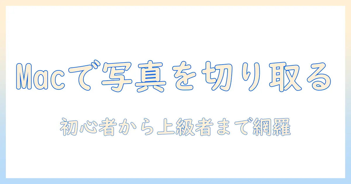 写真 切り取り パソコン mac 完全ガイド: Macでのトリミング手順とコツ