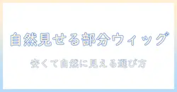部分 かつらと 部分 ウィッグで 自然に見せる おすすめ 安い ウィッグの選び方