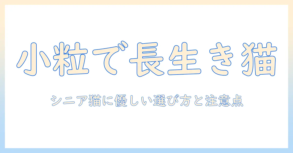 キャットフード選びのコツ:シニア猫に適した小粒タイプのおすすめと注意点