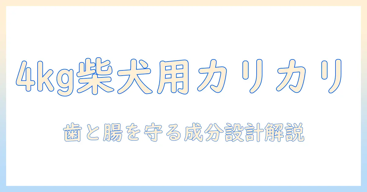 ベストバランスのドッグフードを柴犬用・4キログラムで選ぶ!カリカリ仕立ての魅力を徹底解説