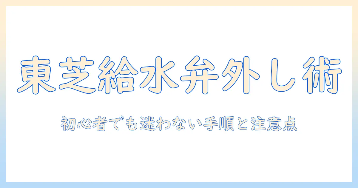 東芝製洗濯機の給水弁の外し方を解説—初心者でも分かる手順と注意点