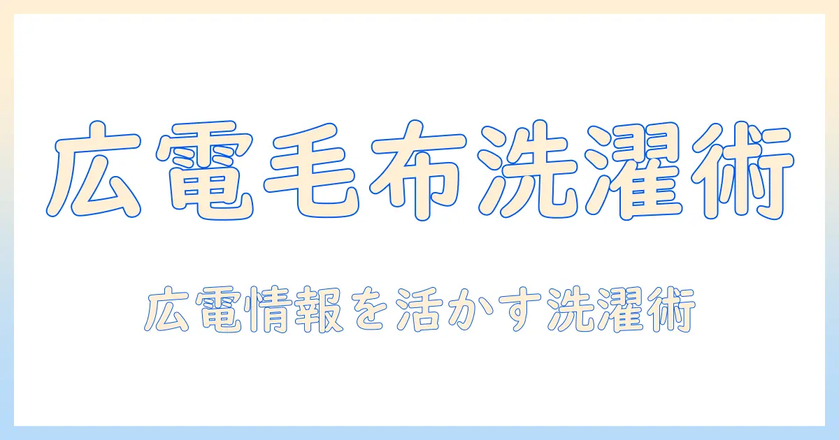 広電情報を気にする人向け 電気毛布の洗濯ガイド—安全な洗濯方法と注意点