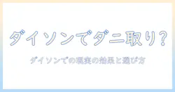 ダイソンの掃除機でダニ取りはできる?効果と選び方を徹底解説