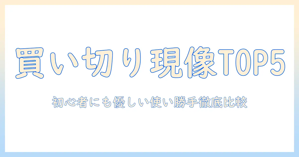 写真 現像 ソフト 買い切りを徹底比較：初心者にも使いやすい一括購入ソフト5選