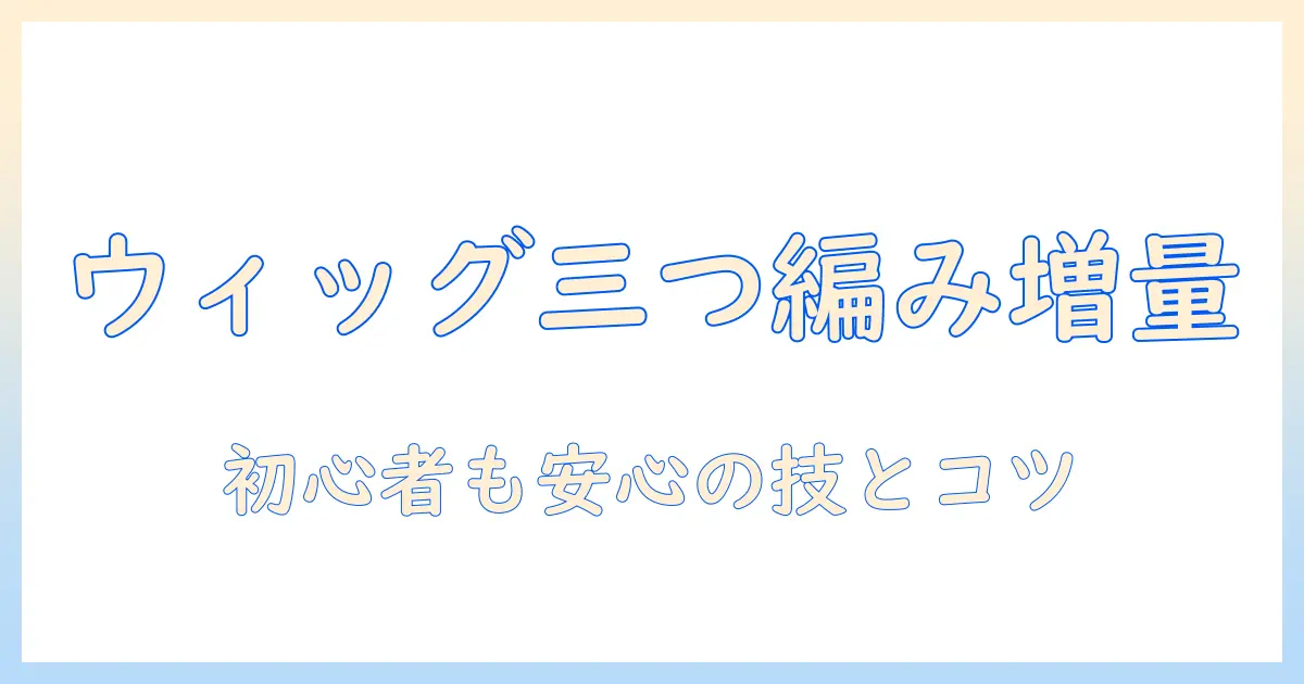 ウィッグで作る三つ編みスタイルのボリュームアップテクニック