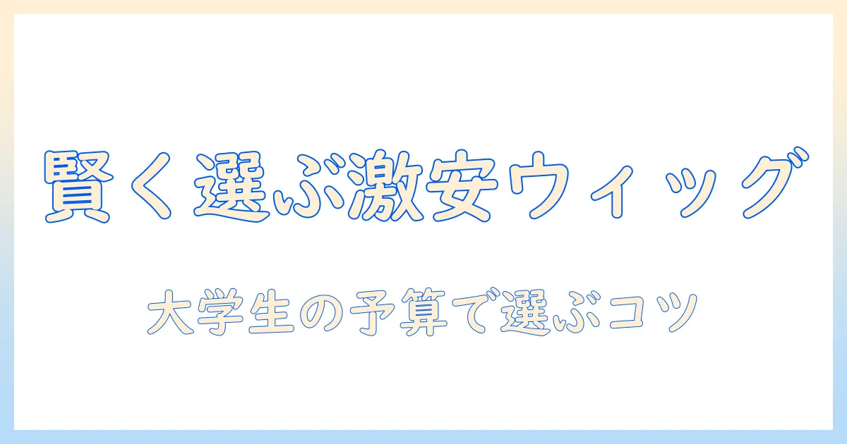 プリシラのウィッグ(激安)を賢く選ぶ:大学生のための購入ガイド