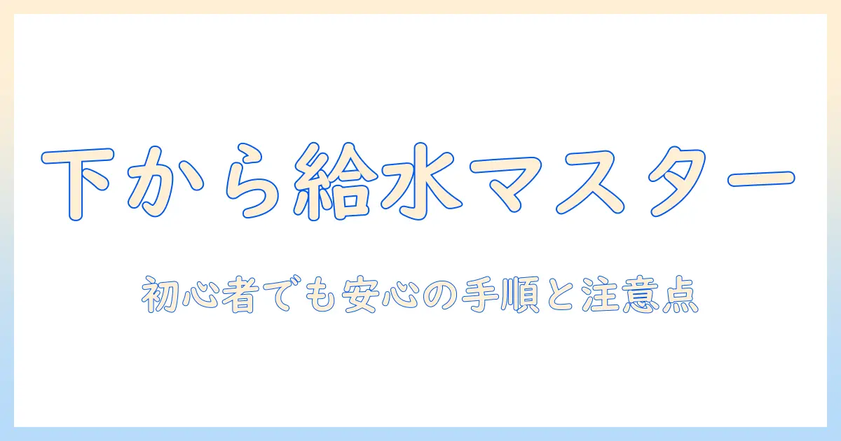 洗濯機の給水ホースの付け方を下から丁寧に解説—初心者にも分かる手順と注意点