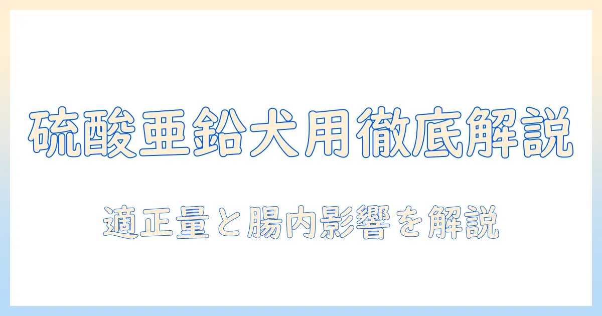 ドッグフードと硫酸亜鉛の基礎知識：成分の役割と安全性を知って適切な選び方を解説