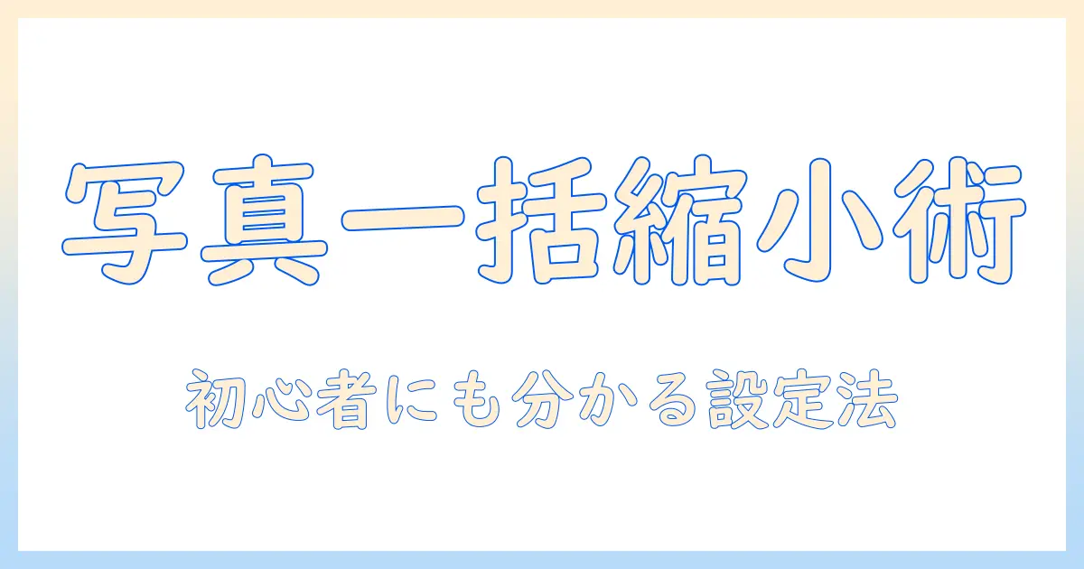 写真 縮小 パソコン 一括で実現する方法｜初心者向けガイドとおすすめソフト