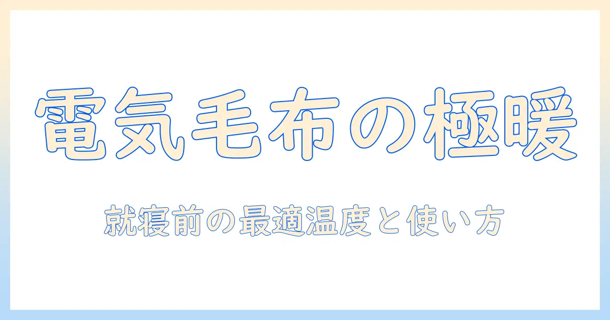 電気毛布とカバー付きのおすすめ比較ガイド：選び方と使い方のポイント
