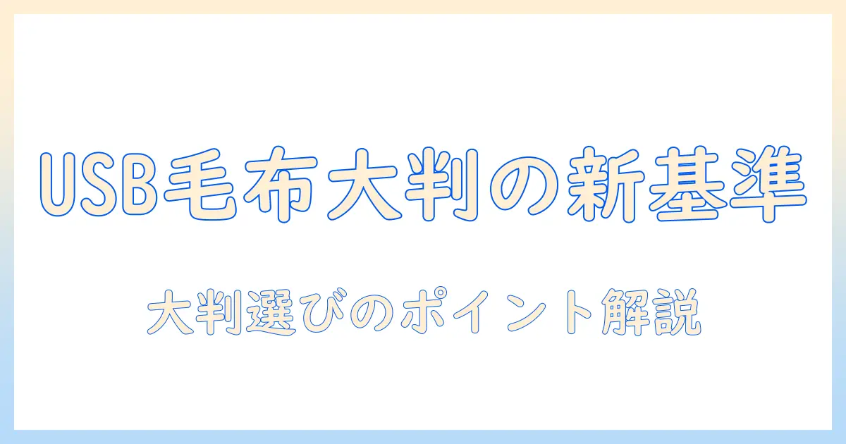 電気毛布をusbで使う!大きいサイズを選ぶときのポイントとおすすめ