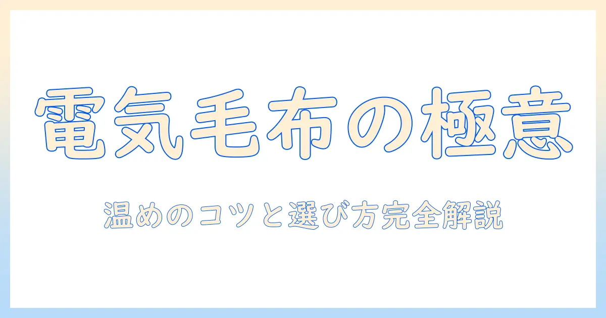 寒い夜を温める熱と安心の電気毛布活用ガイド：使い方と選び方