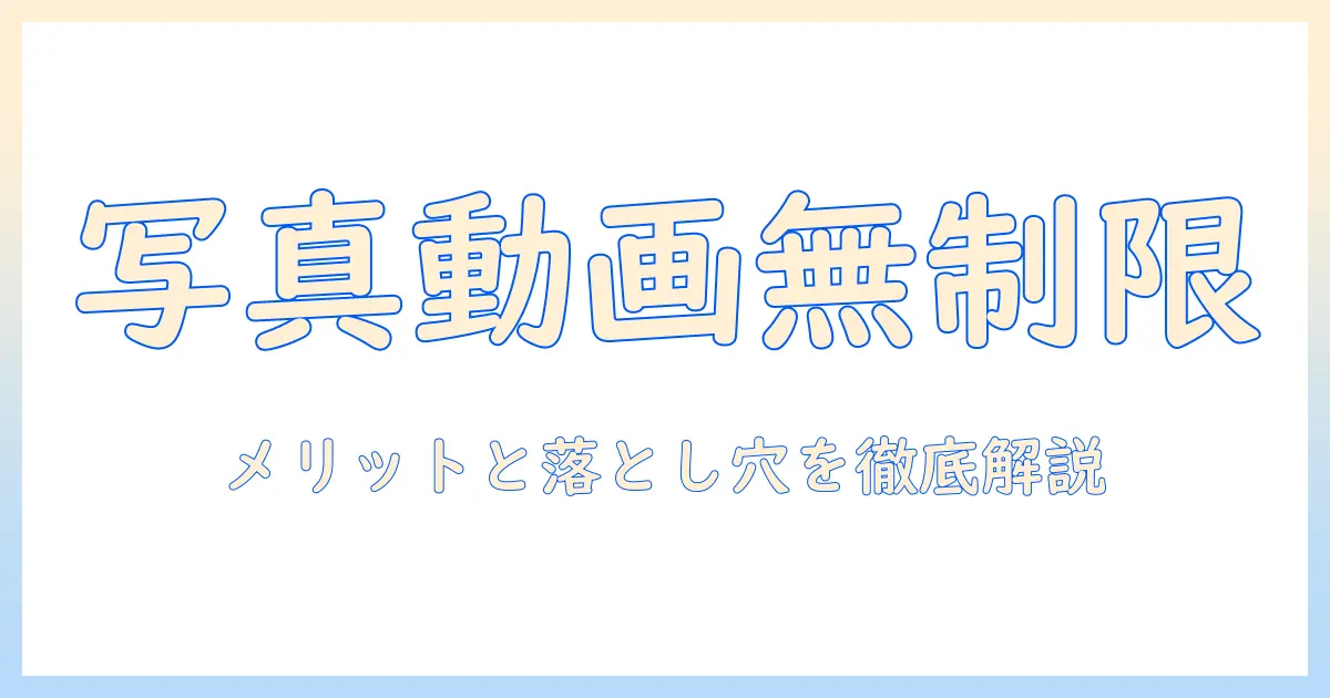 写真 動画 クラウド 無制限とは？無制限プランのメリットと落とし穴を徹底解説