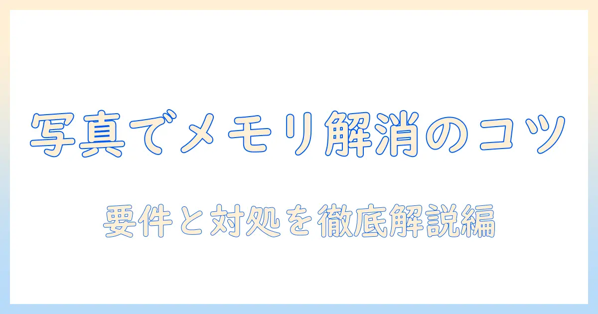 マイナンバーカード 写真 メモリ不足を解消する方法ガイド|要件と対処法