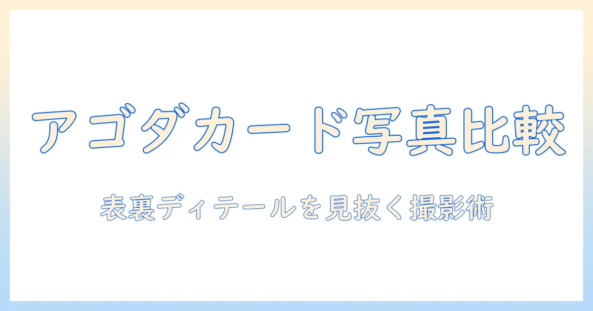 agoda クレジットカード 写真でわかるデザイン比較と撮影ポイント