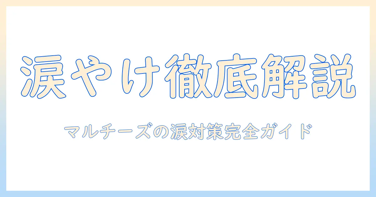 マルチーズの涙、やけ対策に効くドッグフードを徹底解説:涙とやけに悩む飼い主のための選び方とポイント