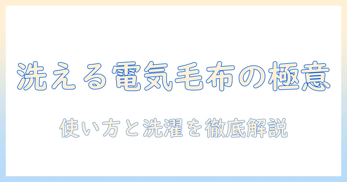 洗える大判の電気毛布を選ぶときのポイント|使い方と洗濯方法を徹底ガイド