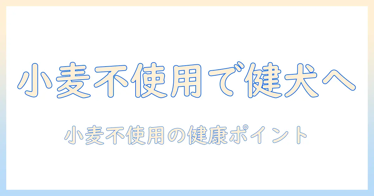 ドッグフード工房と小麦不使用で選ぶ、愛犬の健康を守るドッグフードの選び方