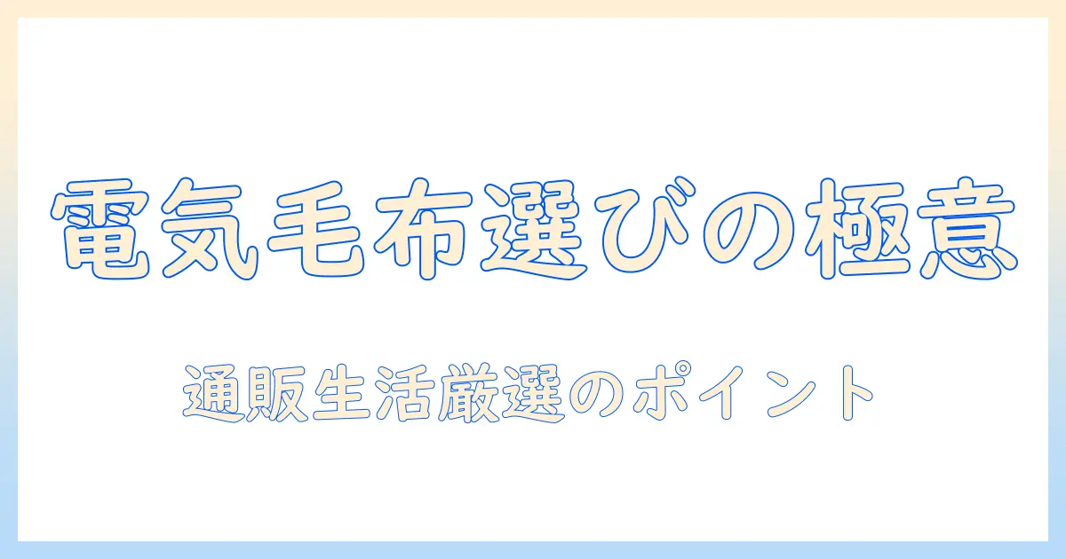 通販生活で選ぶ電気毛布の選び方とおすすめポイント