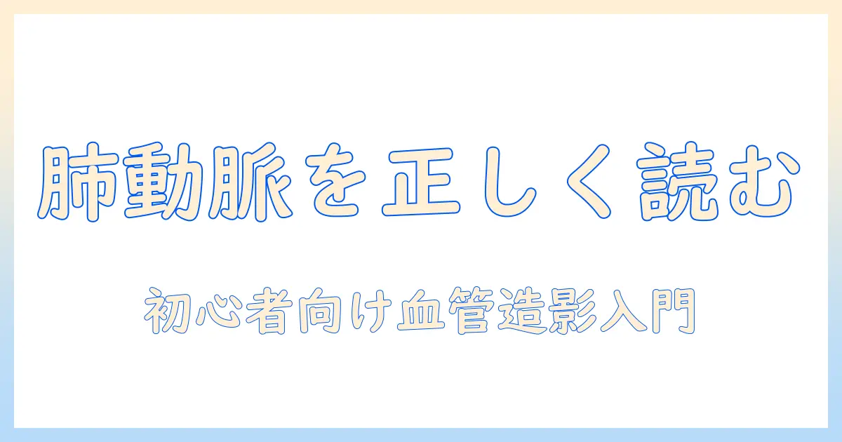 血管 造影 写真 肺動脈を正しく読み解く入門ガイド