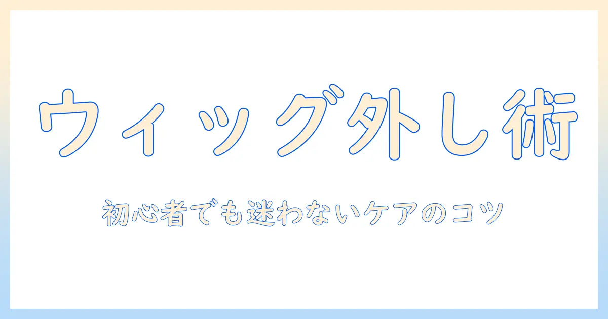 初心者向けガイド：ウィッグのパーツの取り外し方とケアのコツ